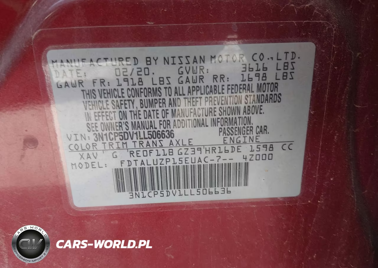2020 Nissan Kicks Sr Xtronic Cvt VIN:3N1CP5DV1LL506636 - 9