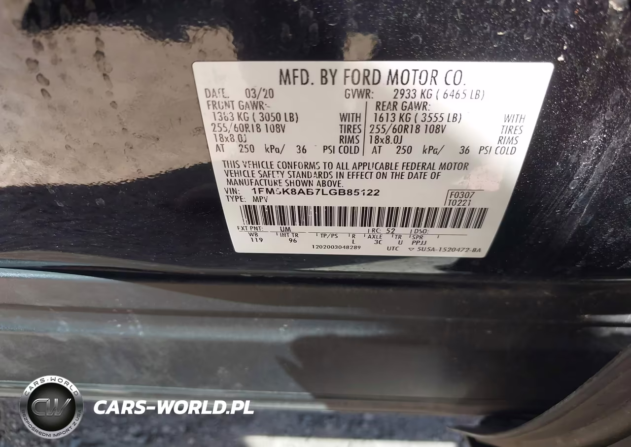 2020 Ford Police Interceptor Utility VIN:1FM5K8AB7LGB85122 - 9