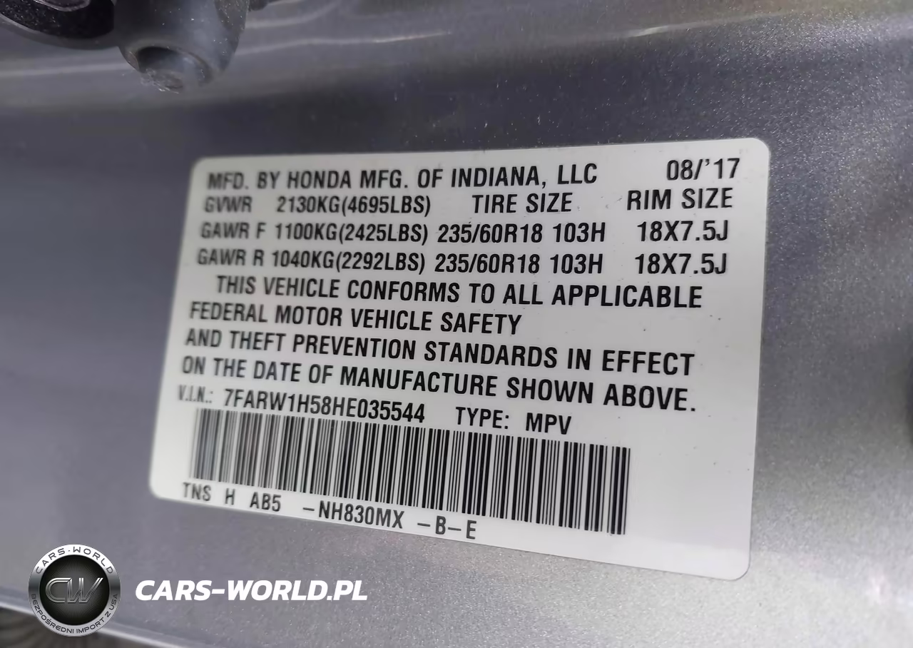 2017 Honda Cr-V Ex VIN:7FARW1H58HE035544 - 9