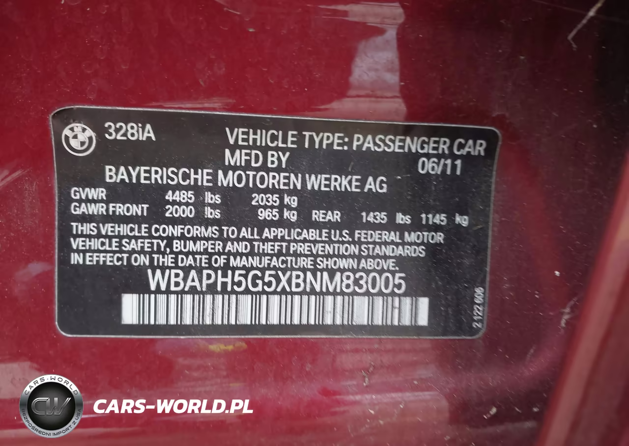 2011 BMW 328I VIN:WBAPH5G5XBNM83005 - 9