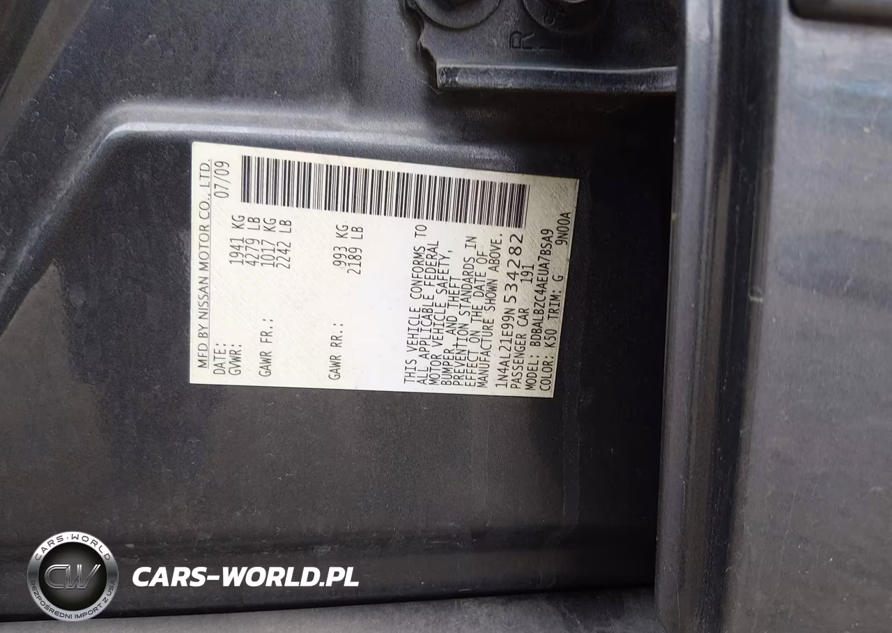 2009 Nissan Altima 2.5 S VIN:1N4AL21E99N534282 - 9
