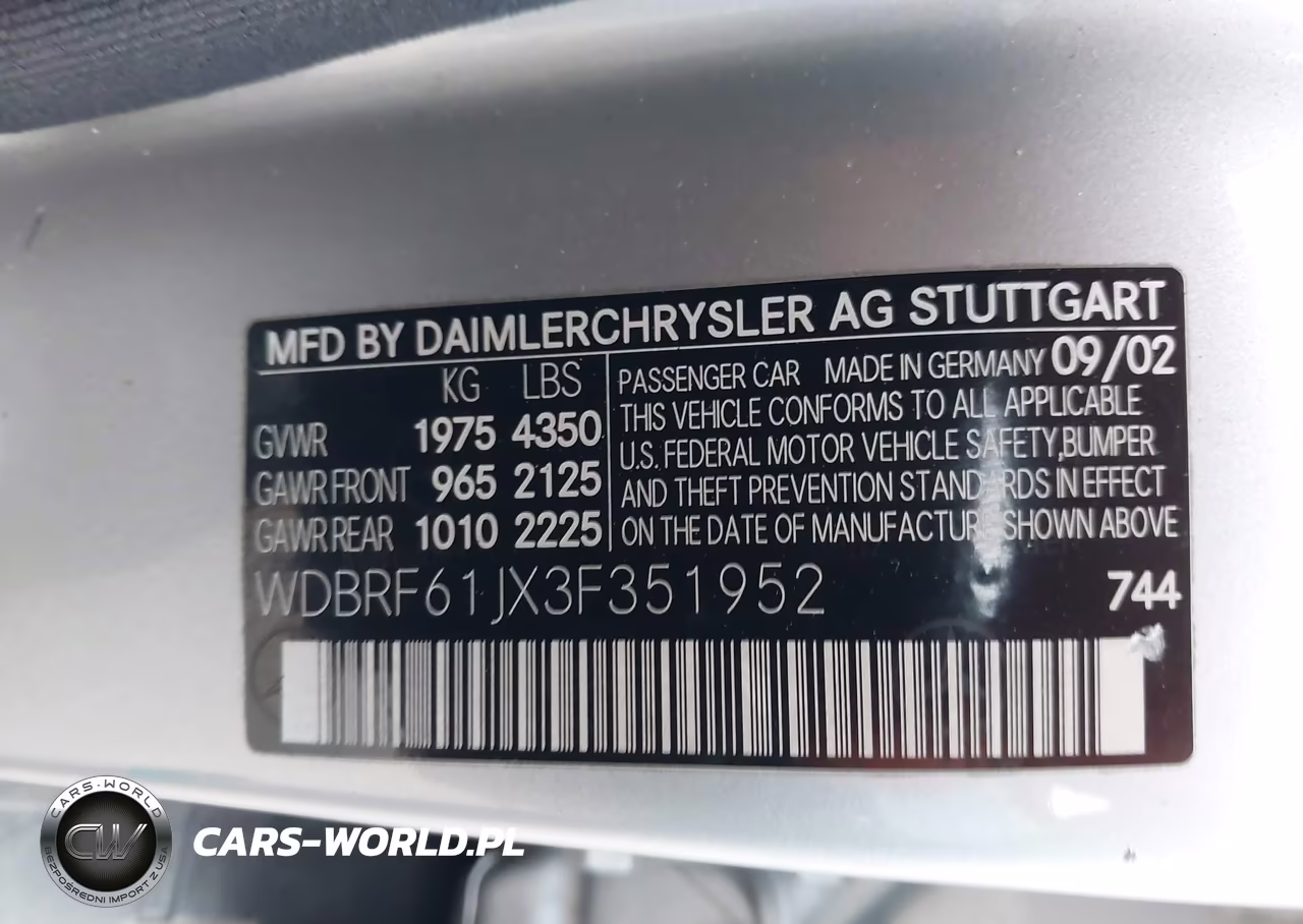 2003 Mercedes-Benz C 240 VIN:WDBRF61JX3F351952 - 9