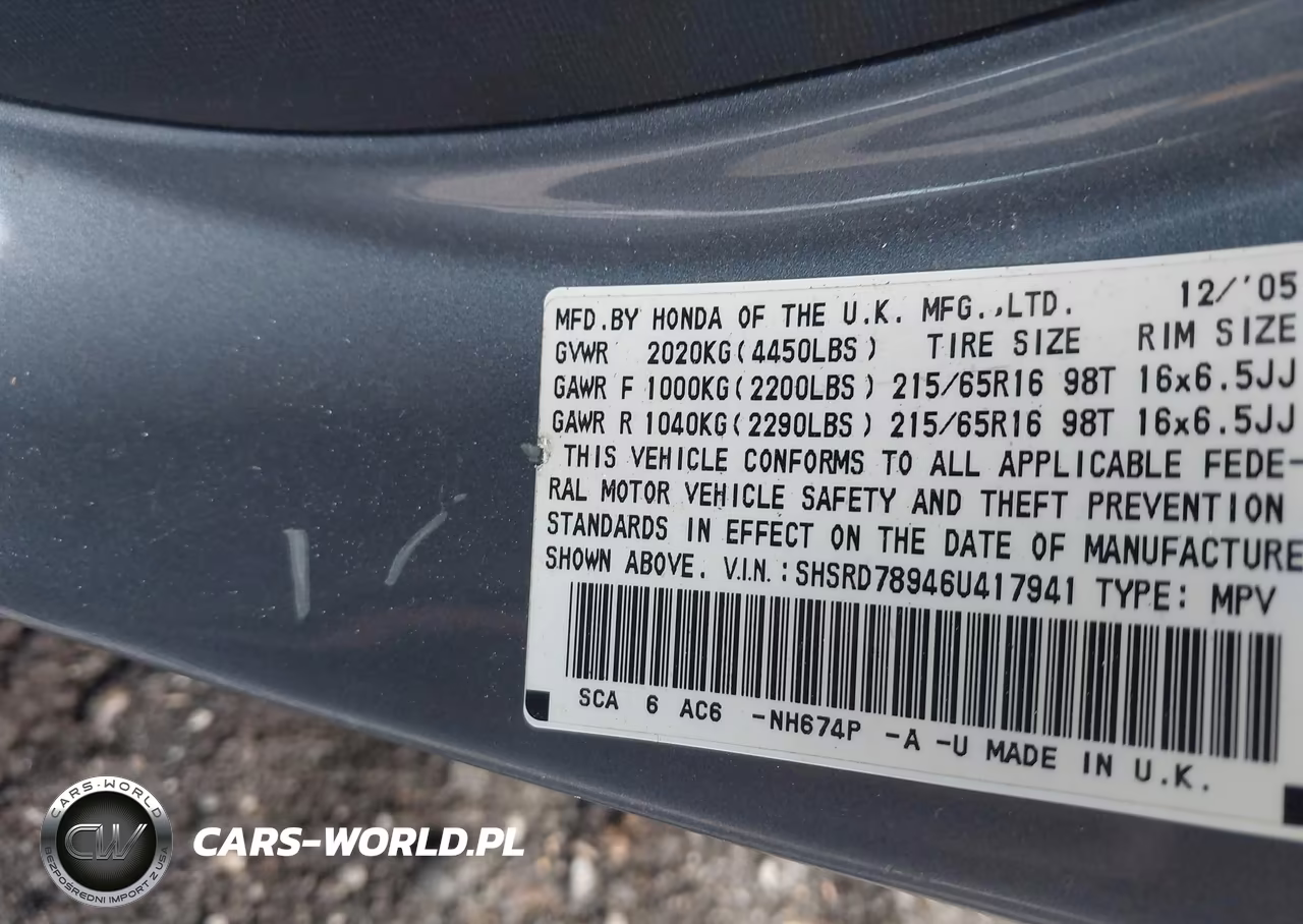 2006 Honda Cr-V Se VIN:SHSRD78946U417941 - 9