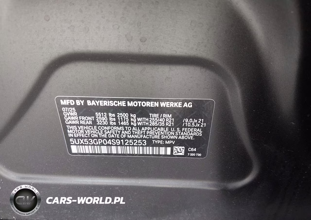 2025 BMW X3 30 xDrive VIN:5UX53GP04S9125253 - 9