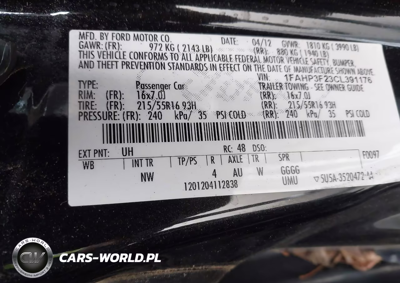 2012 Ford Focus Se VIN:1FAHP3F23CL391176 - 9