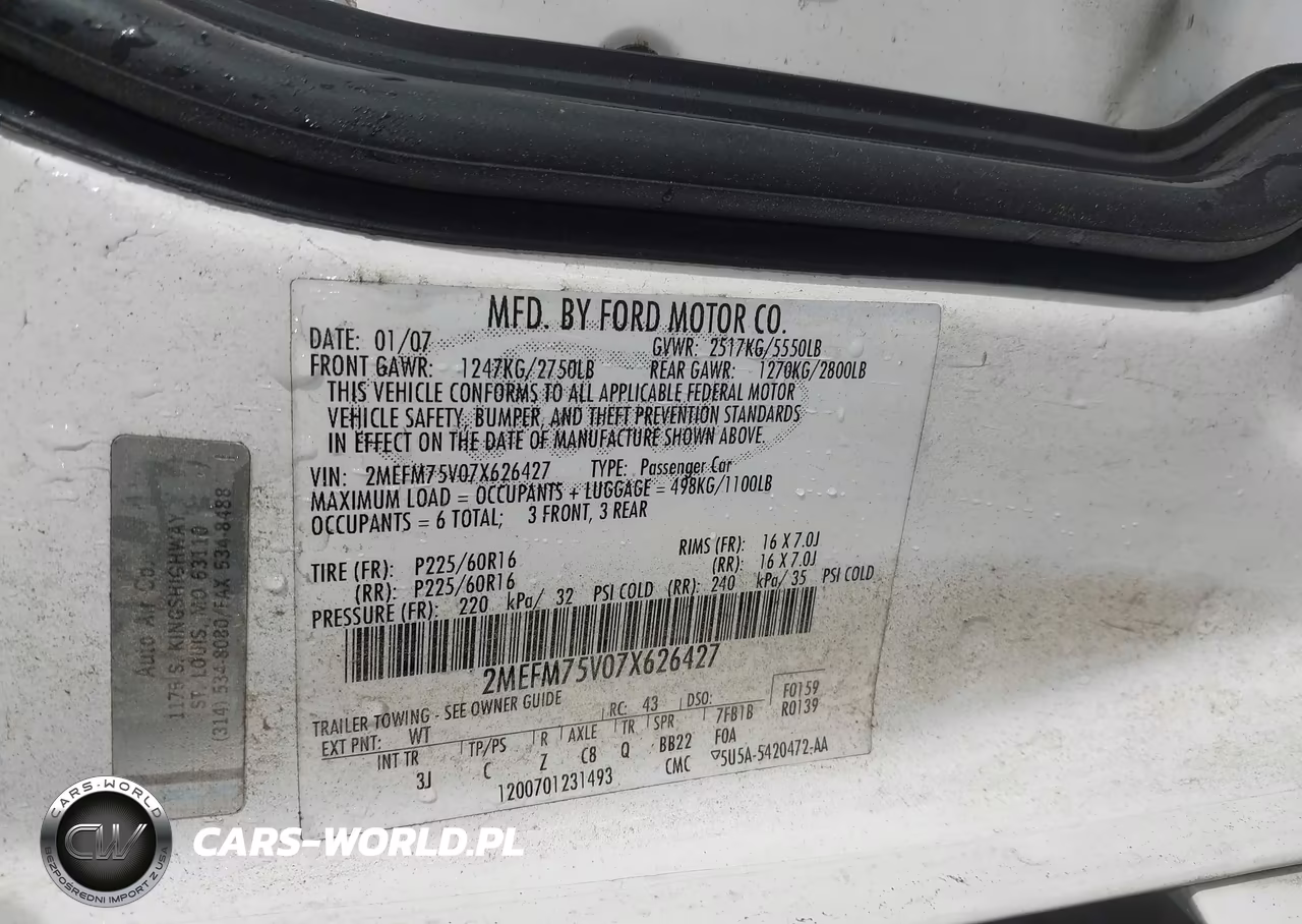 2007 Mercury Grand Marquis Ls VIN:2MEFM75VO7X626427 - 9