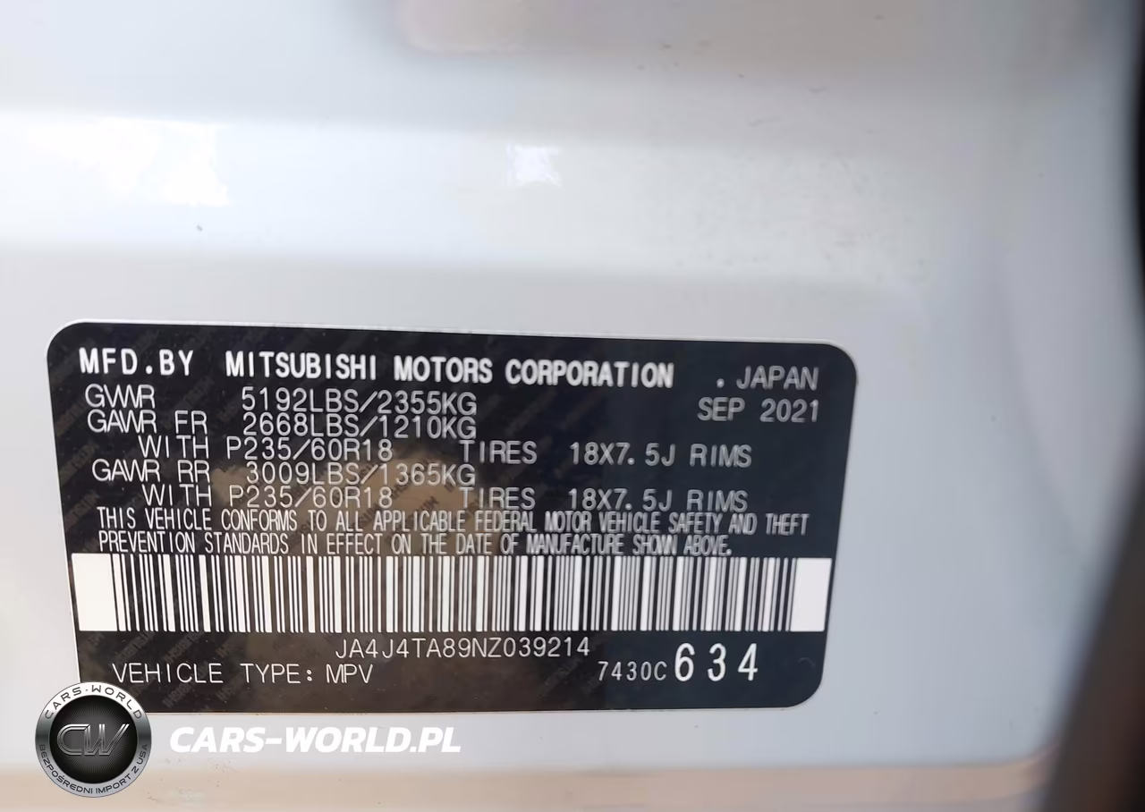 2022 Mitsubishi Outlander Es 2.5 S-Awc VIN:JA4J4TA89NZ039214 - 9
