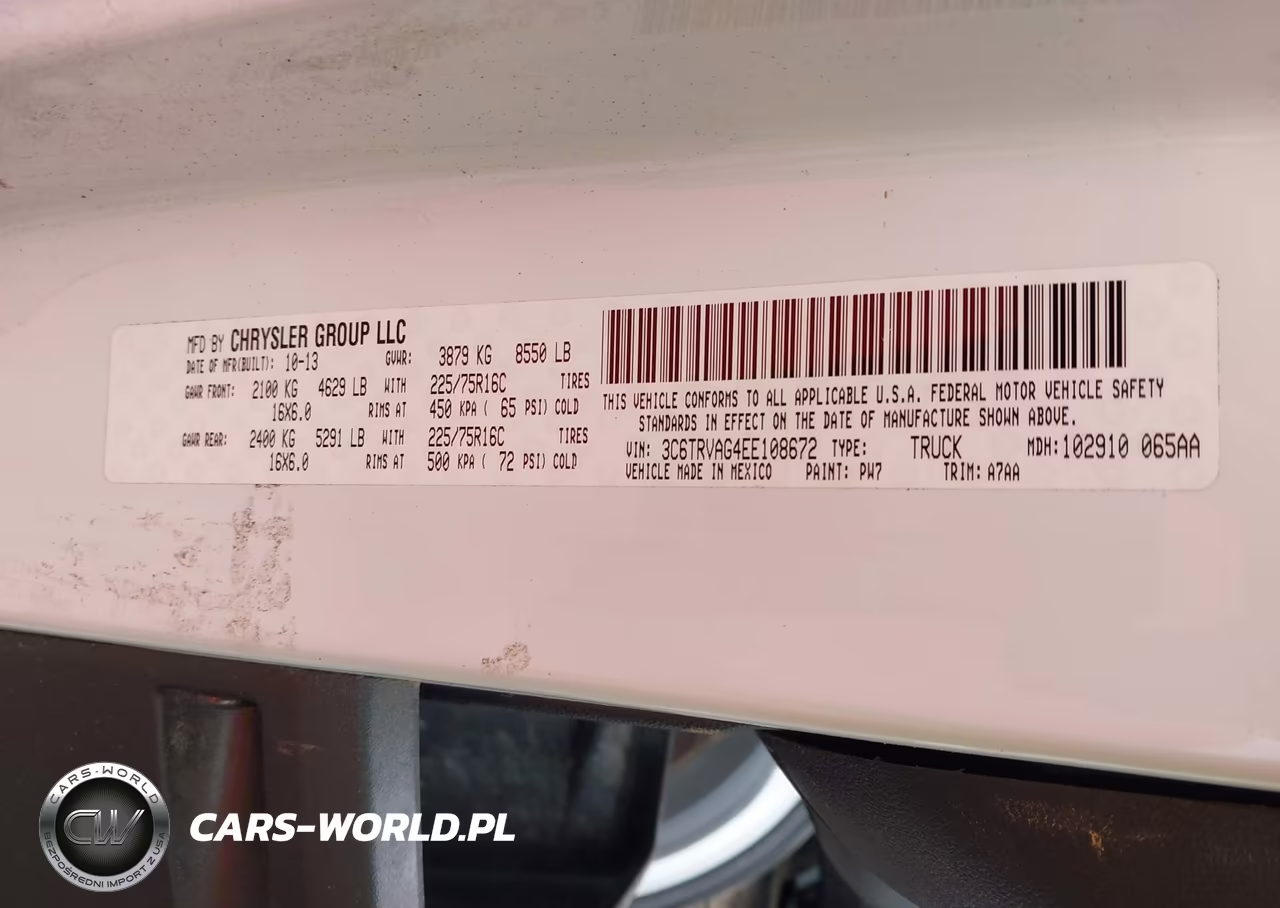 2014 Ram Promaster 1500 Low Roof VIN:3C6TRVAG4EE108672 - 9
