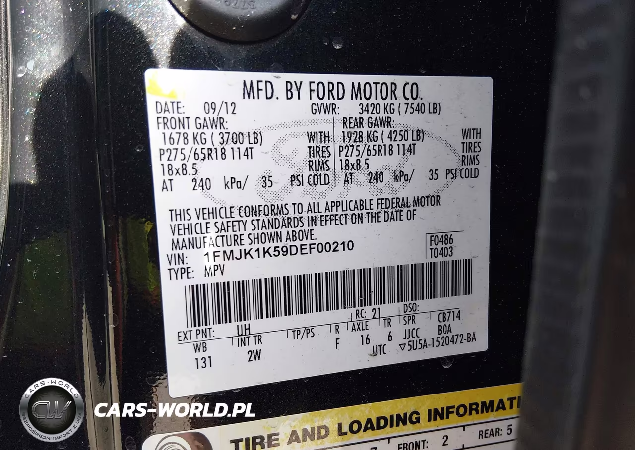 2013 Ford Expedition El Limited VIN:1FMJK1K59DEF00210 - 9