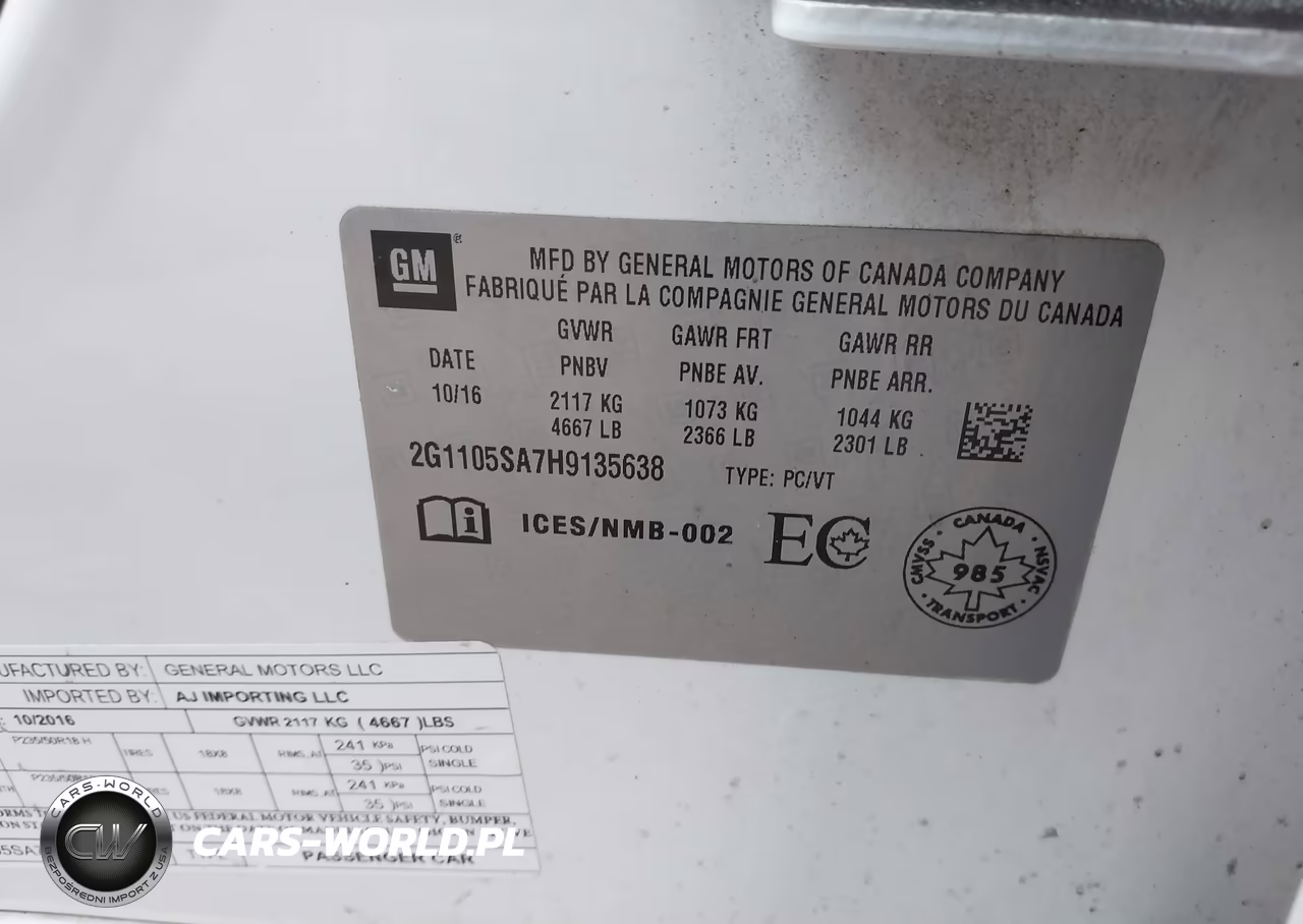 2017 Chevrolet Impala 1Lt VIN:2G1105SA7H9135638 - 9