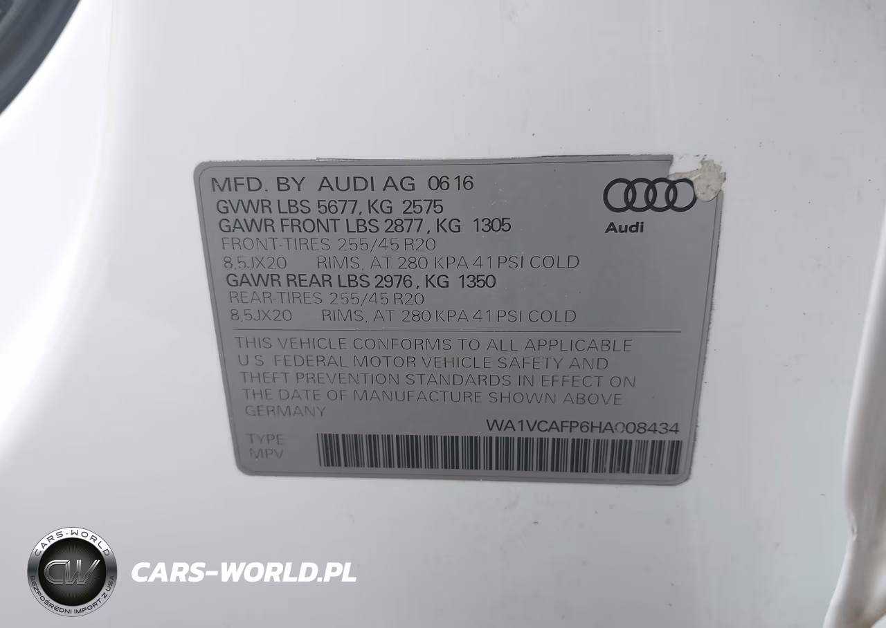2017 Audi Sq5 3.0T Premium Plus VIN:WA1VCAFP6HA008434 - 9