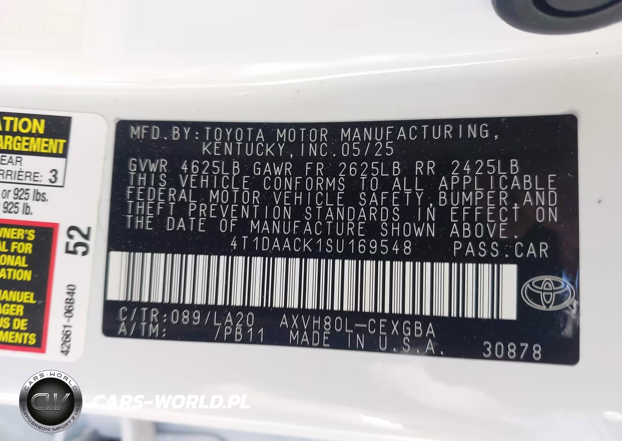 2025 Toyota Camry Xle VIN:4T1DAACK1SU169548 - 9