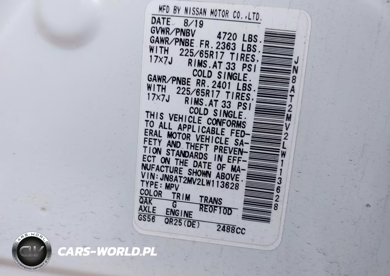 2020 Nissan Rogue Sv Intelligent Awd VIN:JN8AT2MV2LW113628 - 9