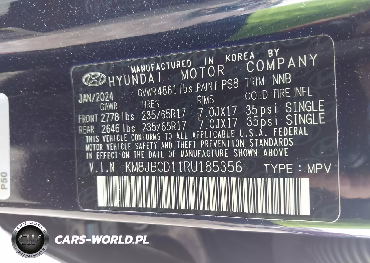 2024 Hyundai Tucson Hybrid Blue VIN:KM8JBCD11RU185356 - 9