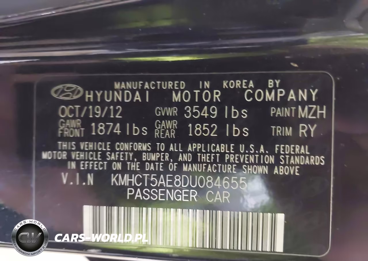 2013 Hyundai Accent Gs VIN:KMHCT5AE8DU084655 - 9