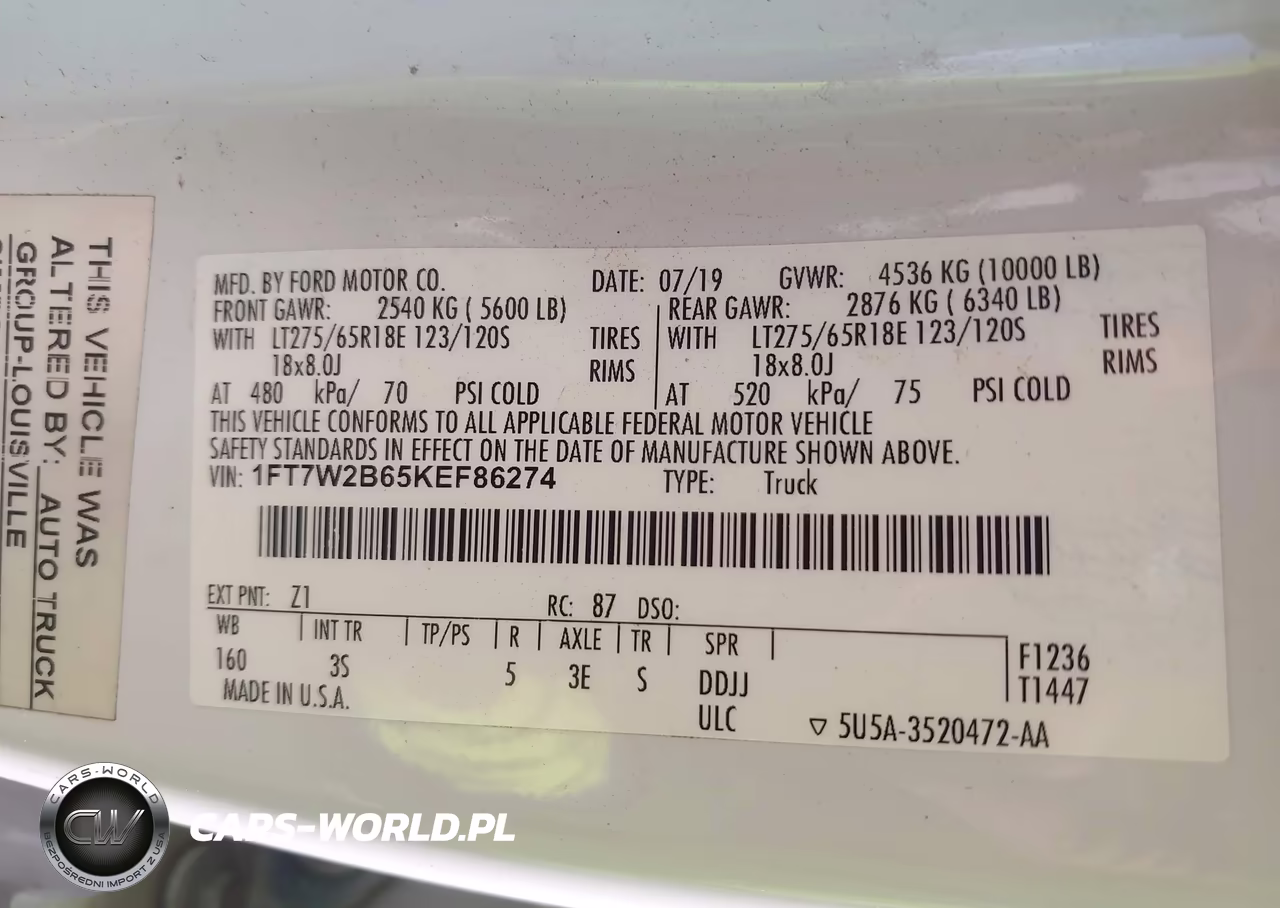 2019 Ford F-250 Xlt VIN:1FT7W2B65KEF86274 - 9