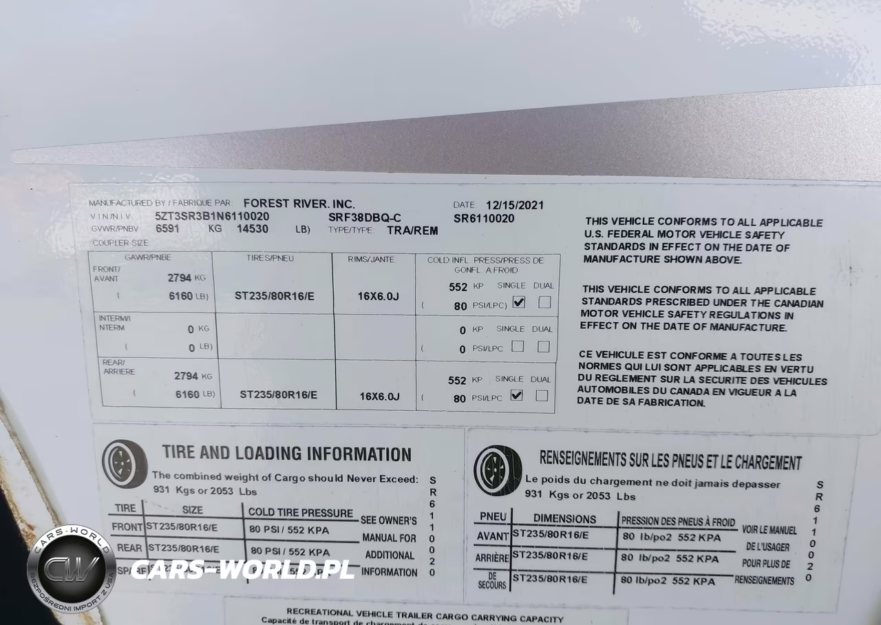 2022 Forest River Sabre VIN:5ZT3SR3B1N6110020 - 9