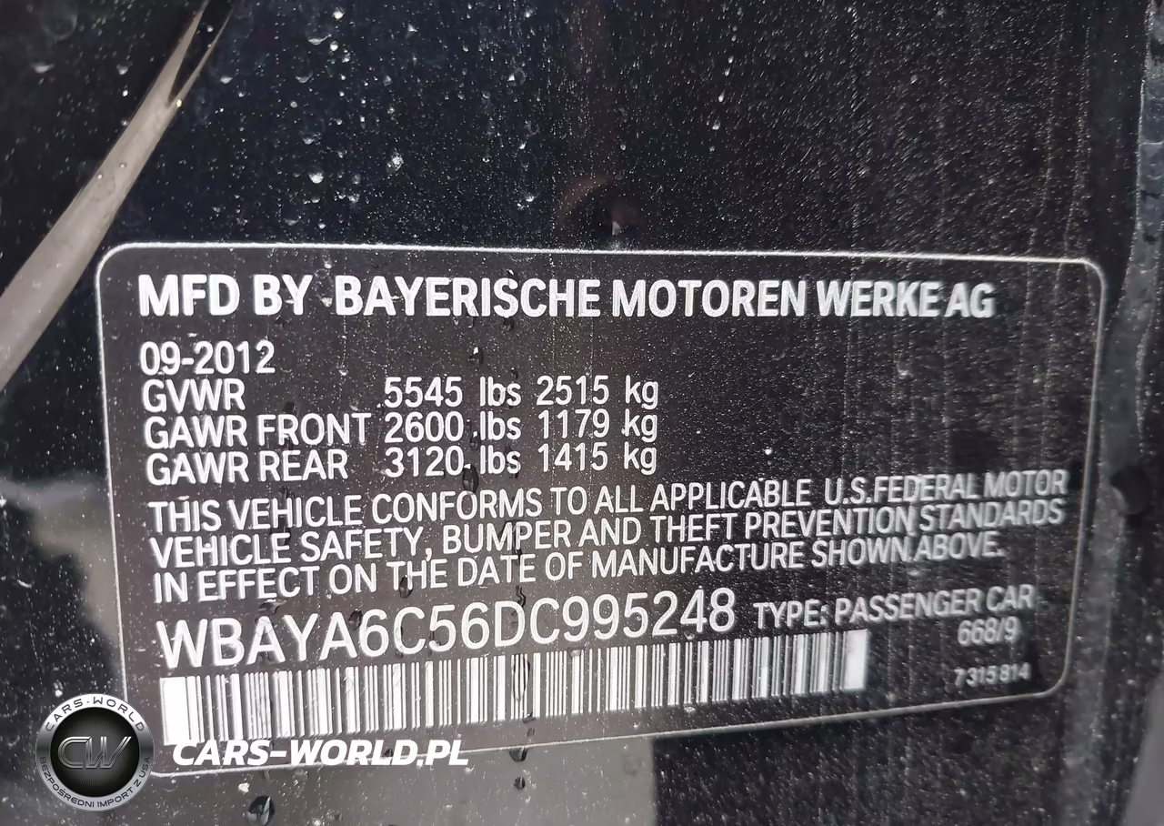 2013 BMW 740I VIN:WBAYA6C56DC995248 - 9