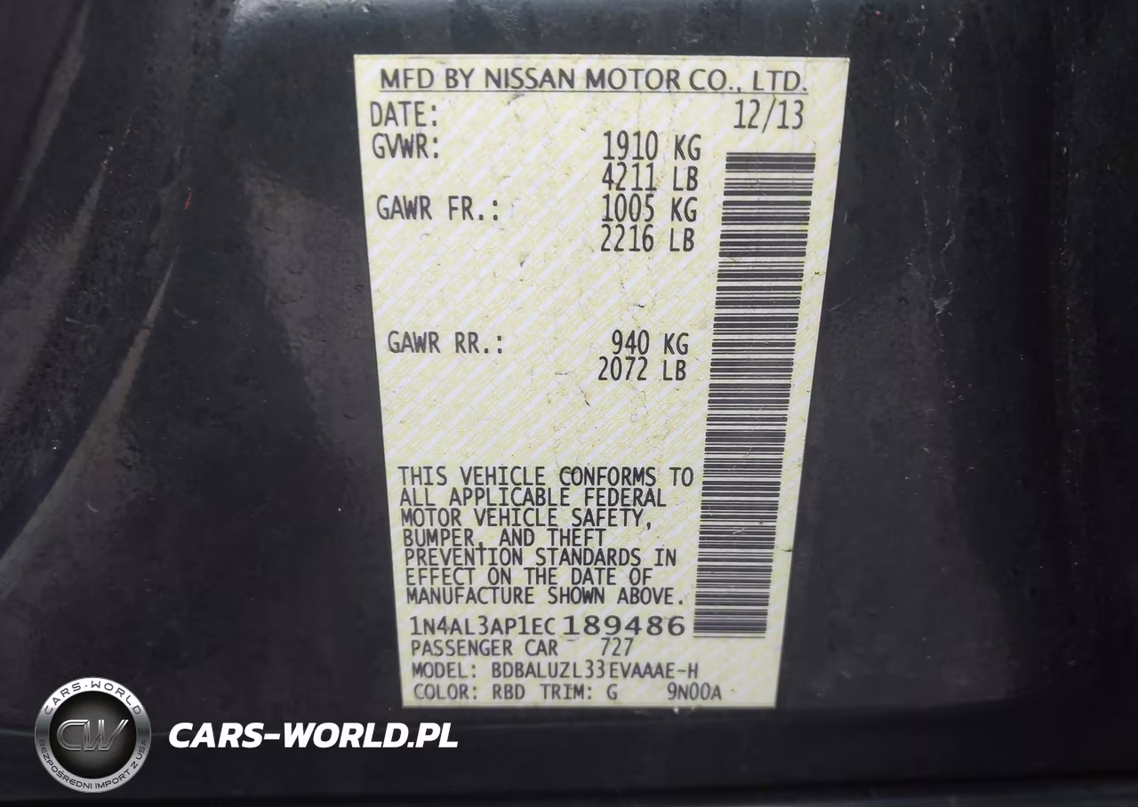 2014 Nissan Altima 2.5 Sv VIN:1N4AL3AP1EC189486 - 9