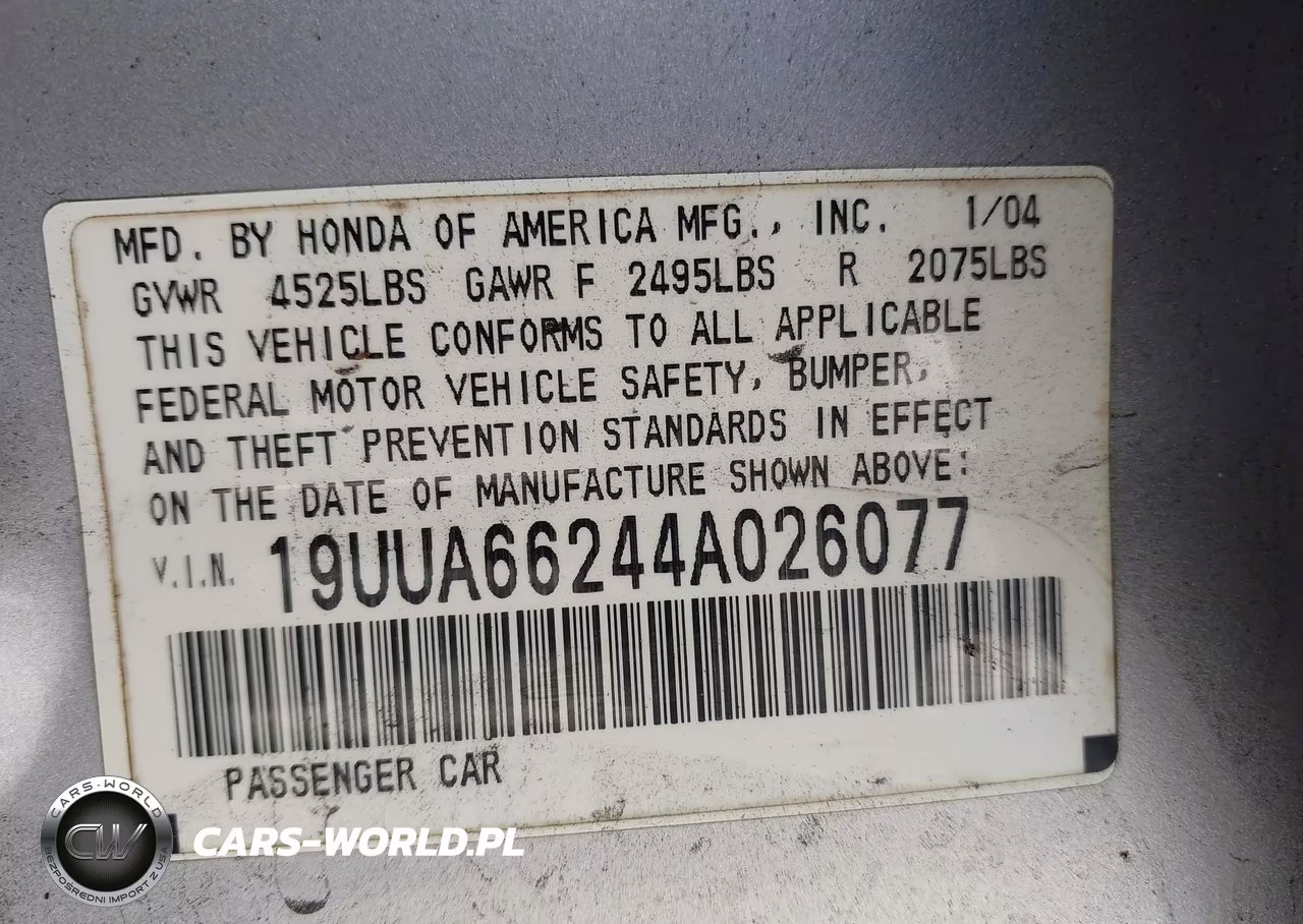 2004 Acura Tl VIN:19UUA66244A026077 - 9