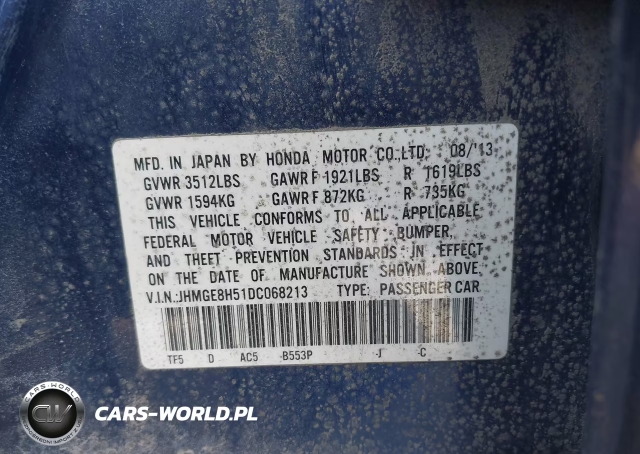 2013 Honda Fit Sport VIN:JHMGE8H51DC068213 - 9