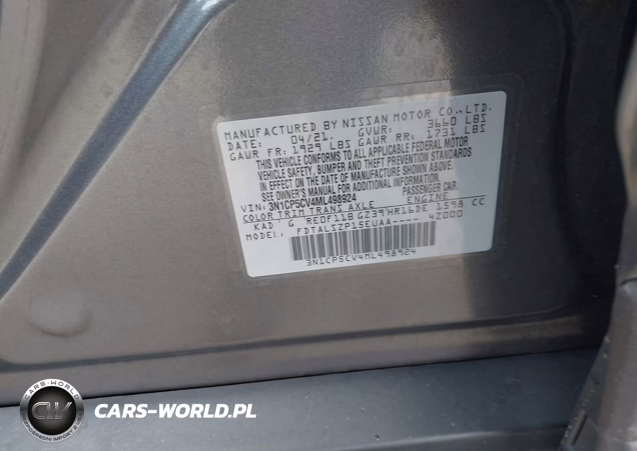 2021 Nissan Kicks Sv Xtronic Cvt VIN:3N1CP5CV4ML498924 - 9