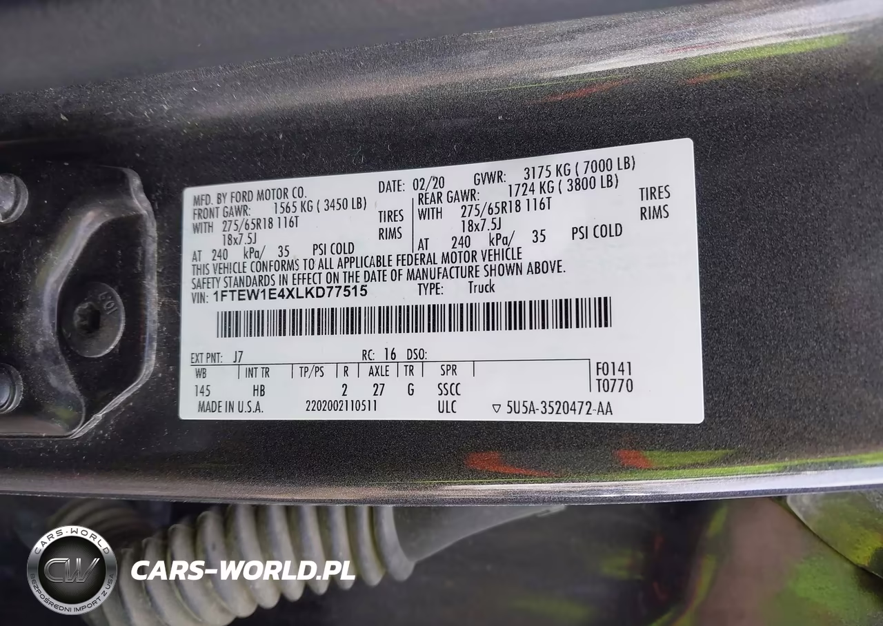 2020 Ford F150 Supercrew VIN:1FTEW1E4XLKD77515 - 9