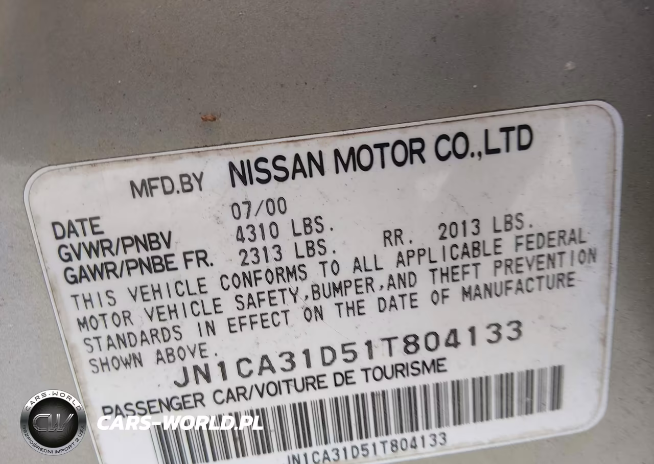 2001 Nissan Maxima Gle VIN:JN1CA31D51T804133 - 9