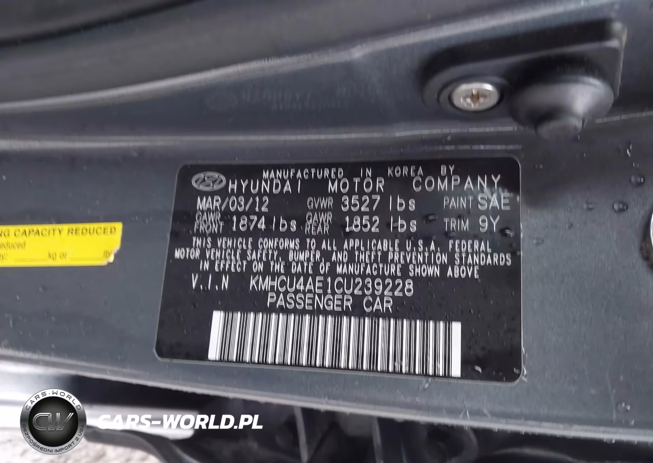 2012 Hyundai Accent Gls VIN:KMHCU4AE1CU239228 - 9