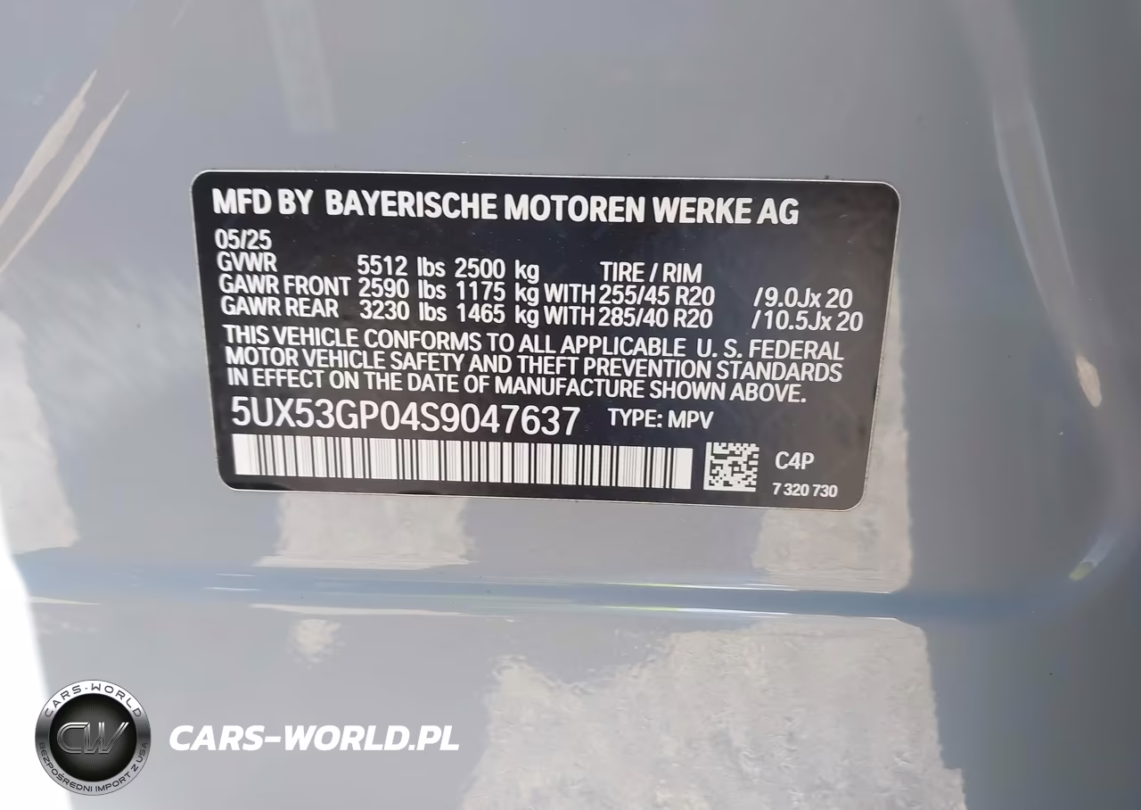2025 BMW X3 30 xDrive VIN:5UX53GP04S9047637 - 9