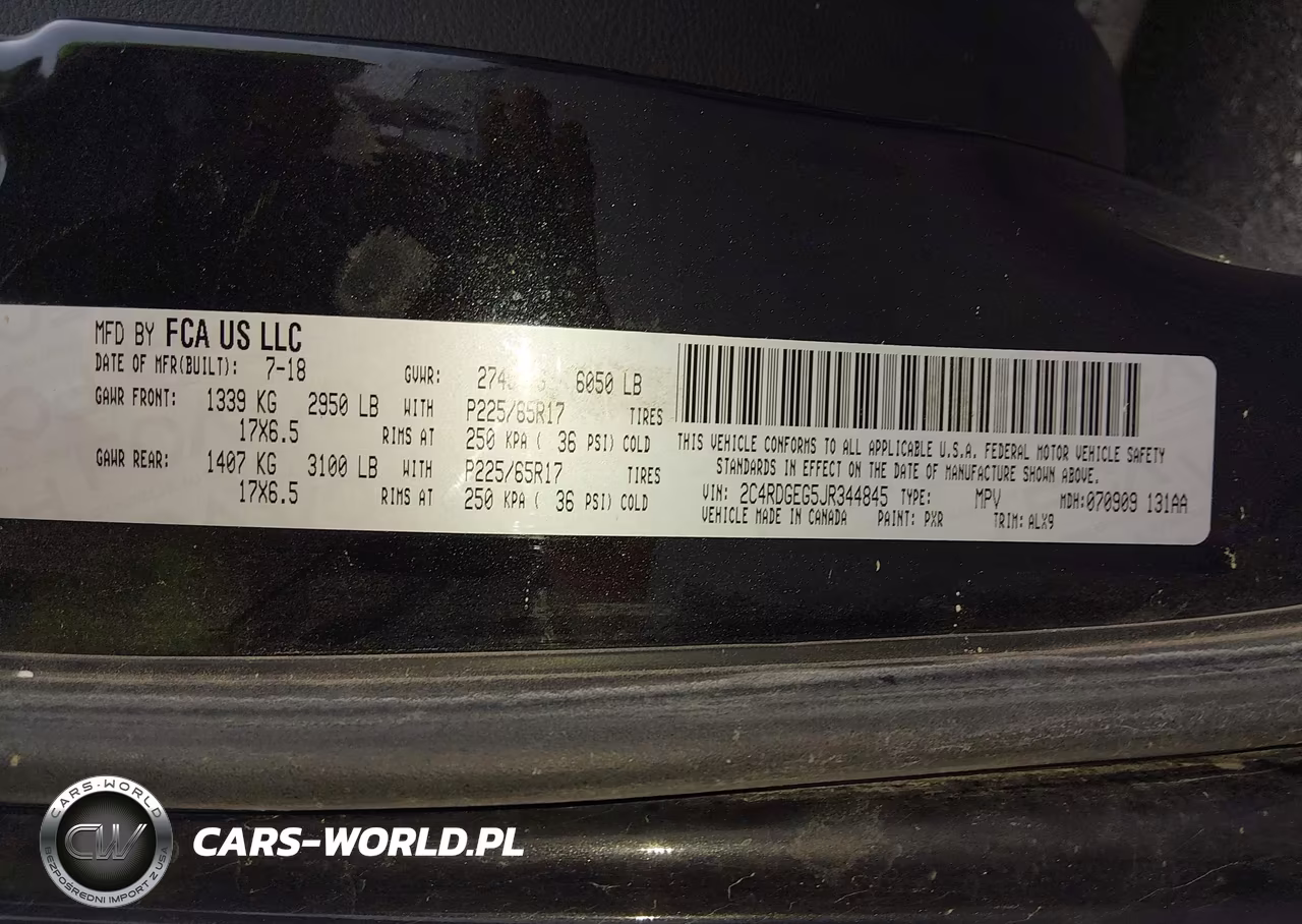 2018 Dodge Grand Caravan Gt VIN:2C4RDGEG5JR344845 - 9
