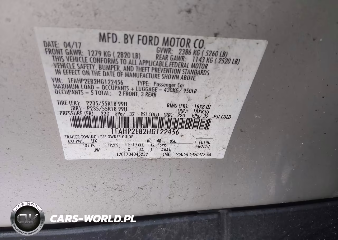 2017 Ford Taurus Sel VIN:1FAHP2E82HG122456 - 9