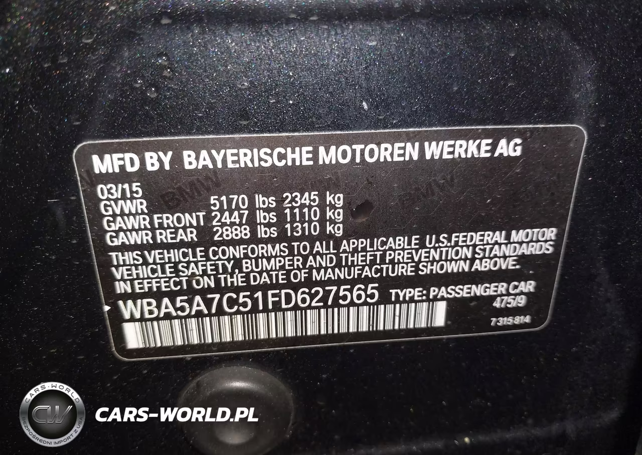 2015 BMW 528I xDrive VIN:WBA5A7C51FD627565 - 9