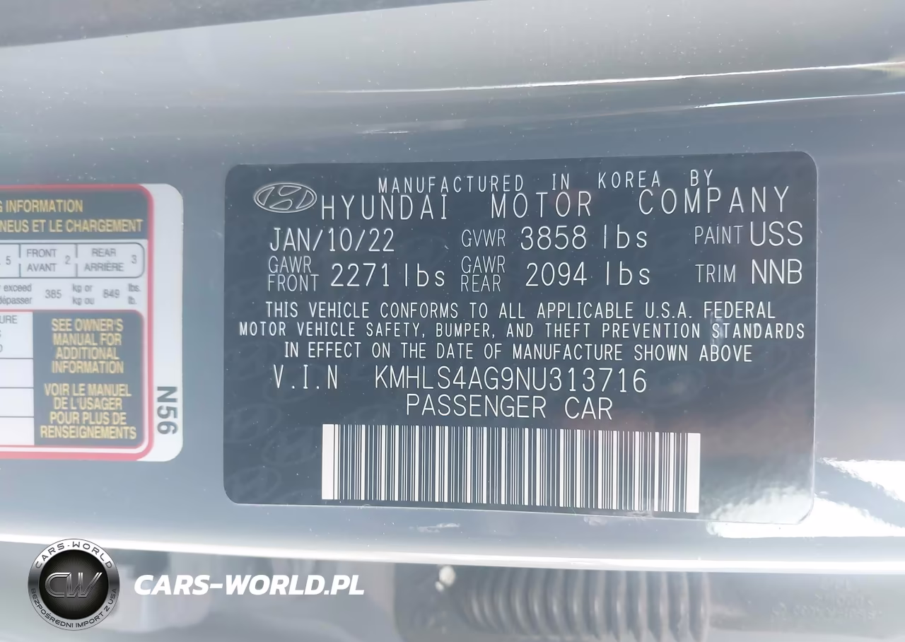 2022 Hyundai Elantra Sel VIN:KMHLS4AG9NU313716 - 9