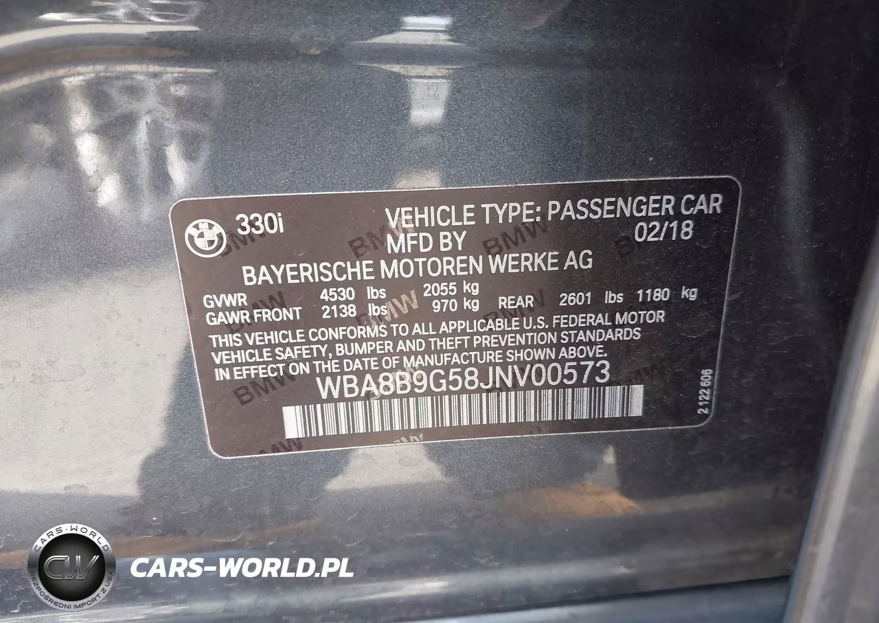 2018 BMW 330I VIN:WBA8B9G58JNV00573 - 9