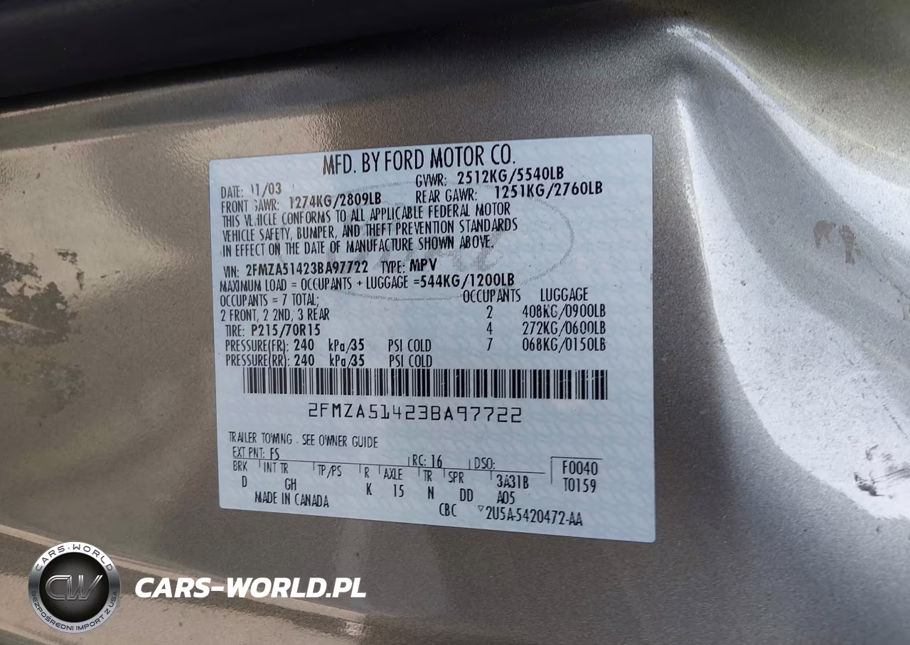 2003 Ford Windstar Lx VIN:2FMZA51423BA97722 - 9