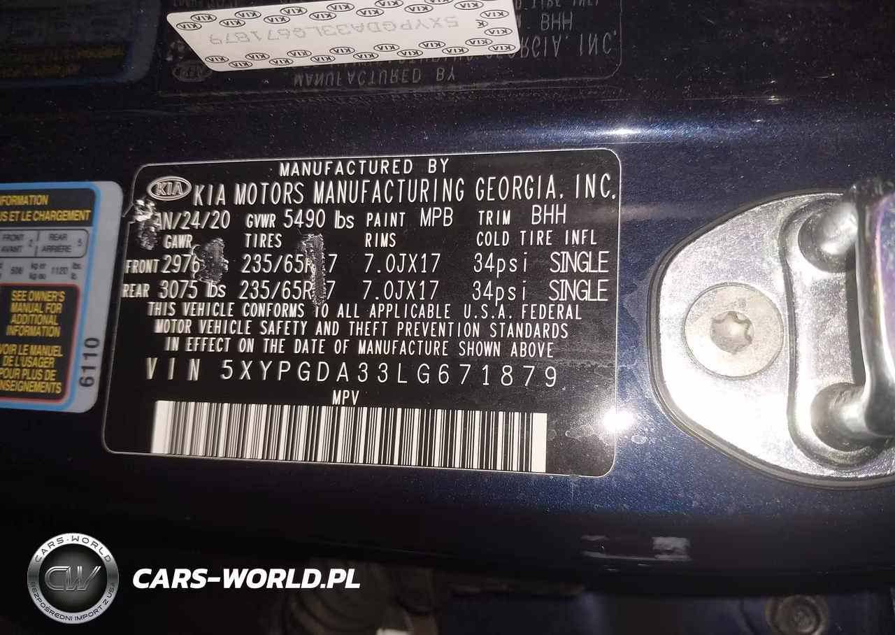 2020 Kia Sorento 2.4L Lx VIN:5XYPGDA33LG671879 - 9
