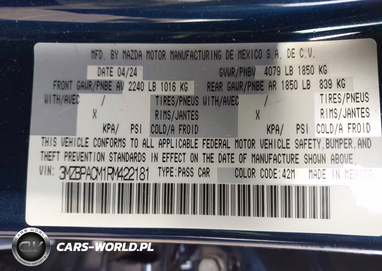 2024 Mazda Mazda3 2.5 S Preferred VIN:3MZBPACM1RM422181 - 9