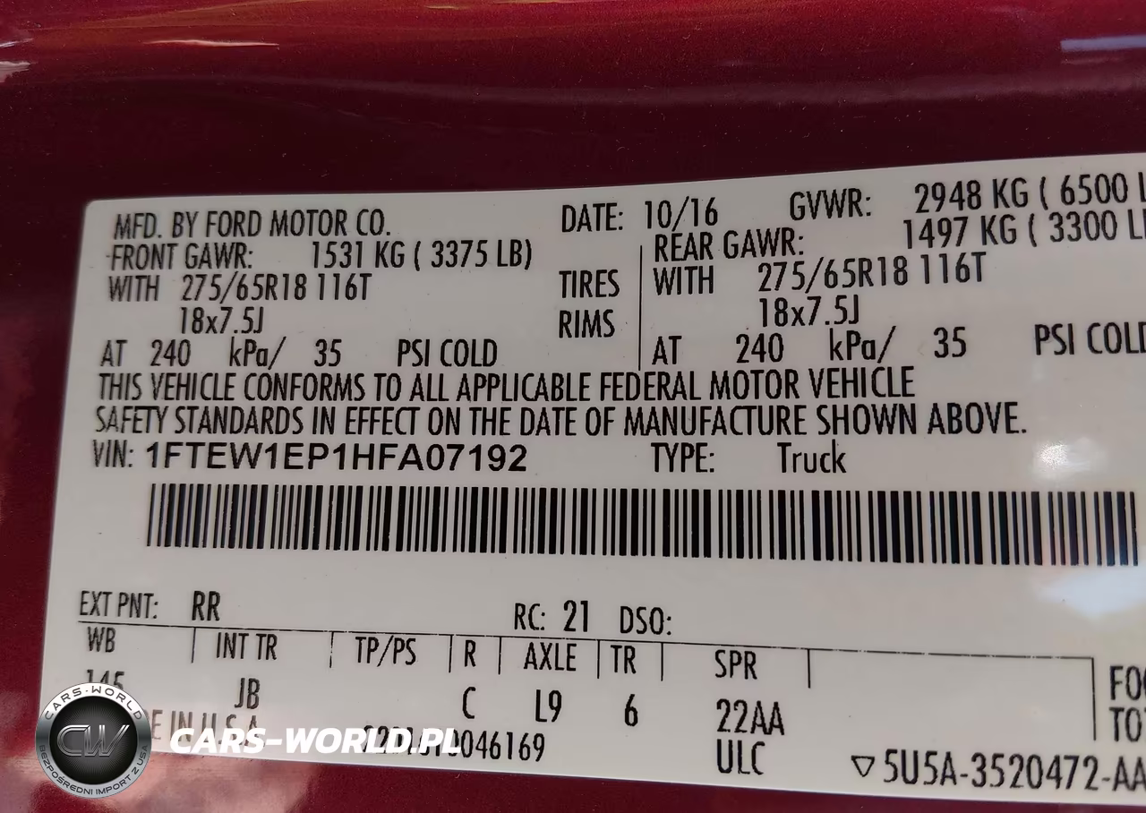 2017 Ford F-150 Xlt VIN:1FTEW1EP1HFA07192 - 9
