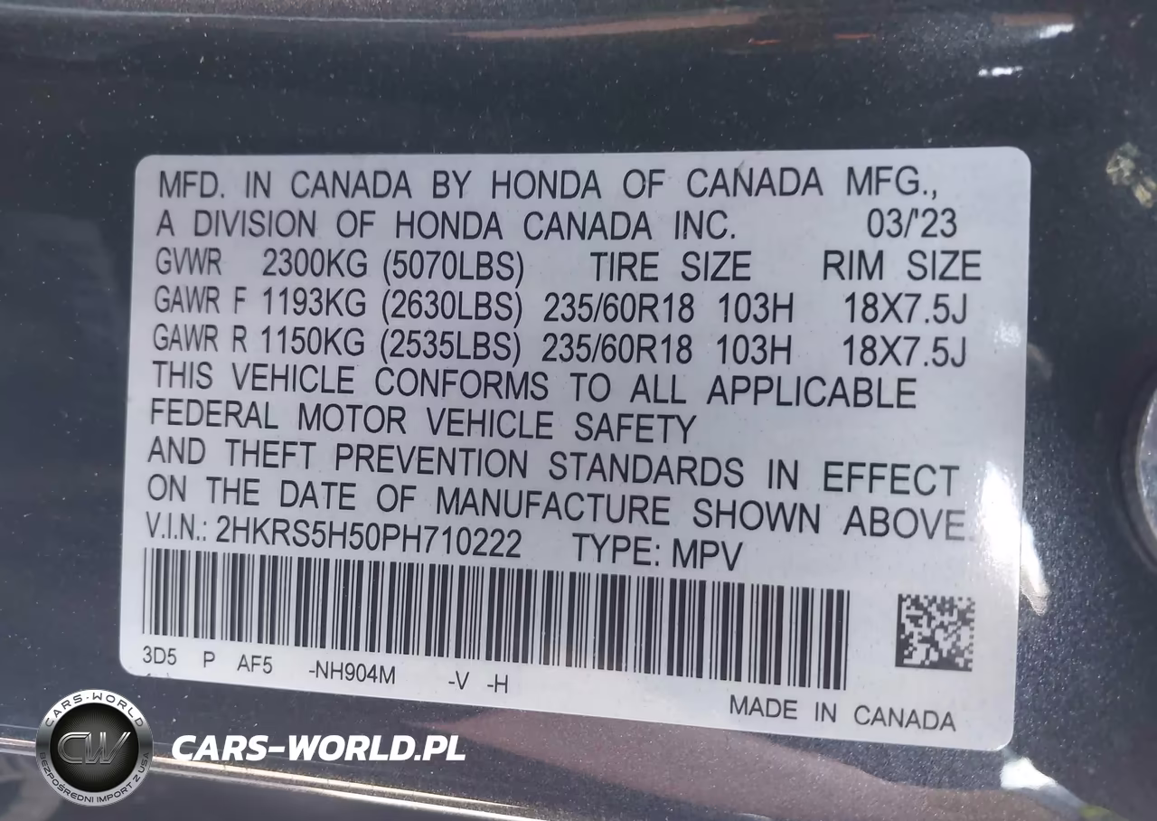 2023 Honda Cr-V Hybrid Sport VIN:2HKRS5H50PH710222 - 9