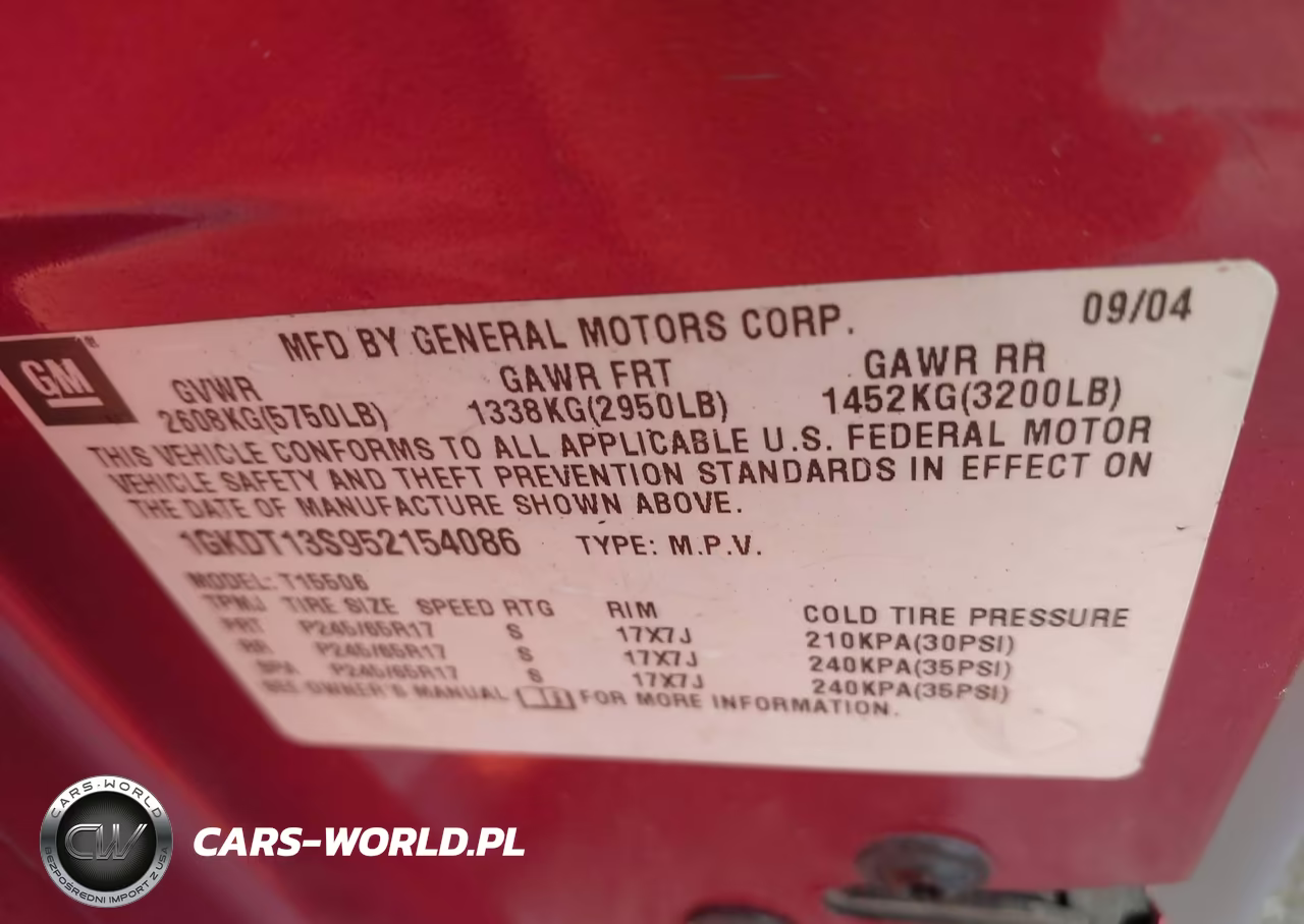 2005 GMC Envoy Sle VIN:1GKDT13S952154086 - 9