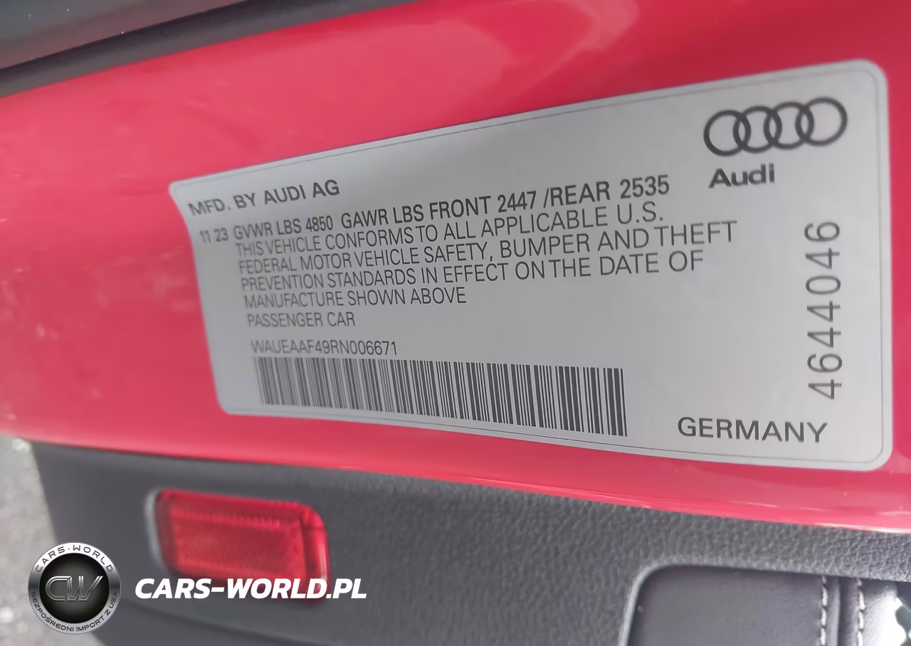 2024 Audi A4 Premium Plus 45 Tfsi S Line Quattro S Tronic VIN:WAUEAAF49RN006671 - 9
