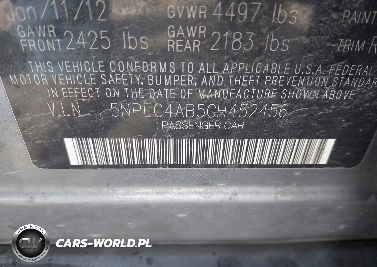 2012 Hyundai Sonata Se 2.0T VIN:5NPEC4AB5CH452456 - 9