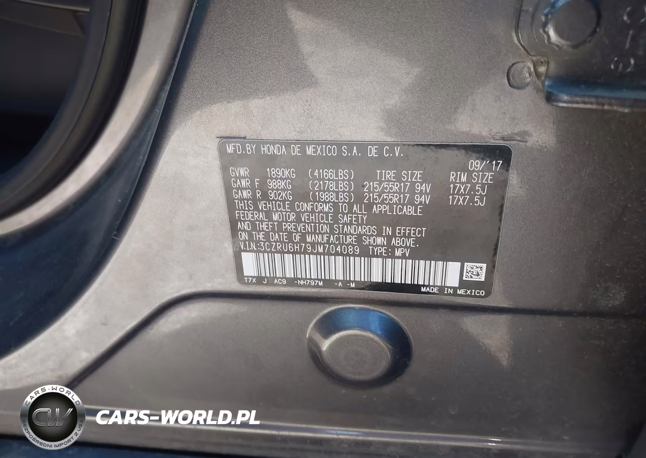 2018 Honda Hr-V Ex-L VIN:3CZRU6H79JM704089 - 9