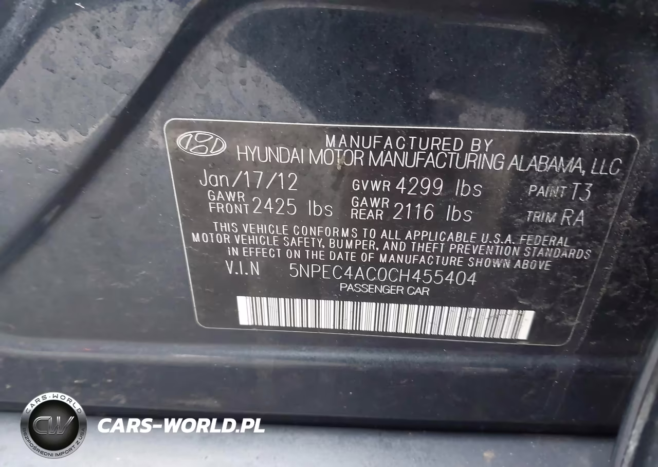 2012 Hyundai Sonata Limited VIN:5NPEC4AC0CH455404 - 9