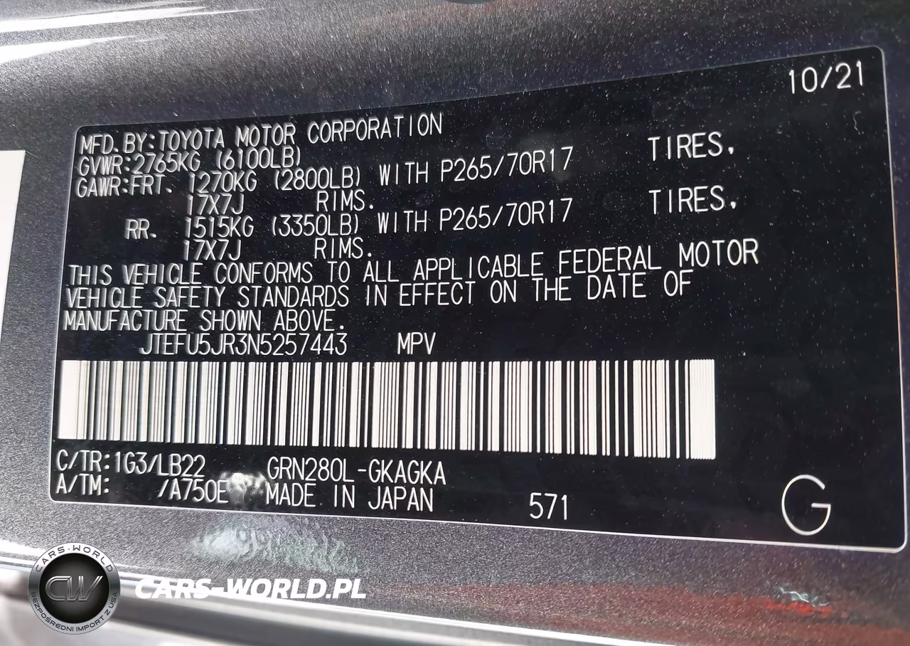2022 Toyota 4Runner Sr5 Premium VIN:JTEFU5JR3N5257443 - 9