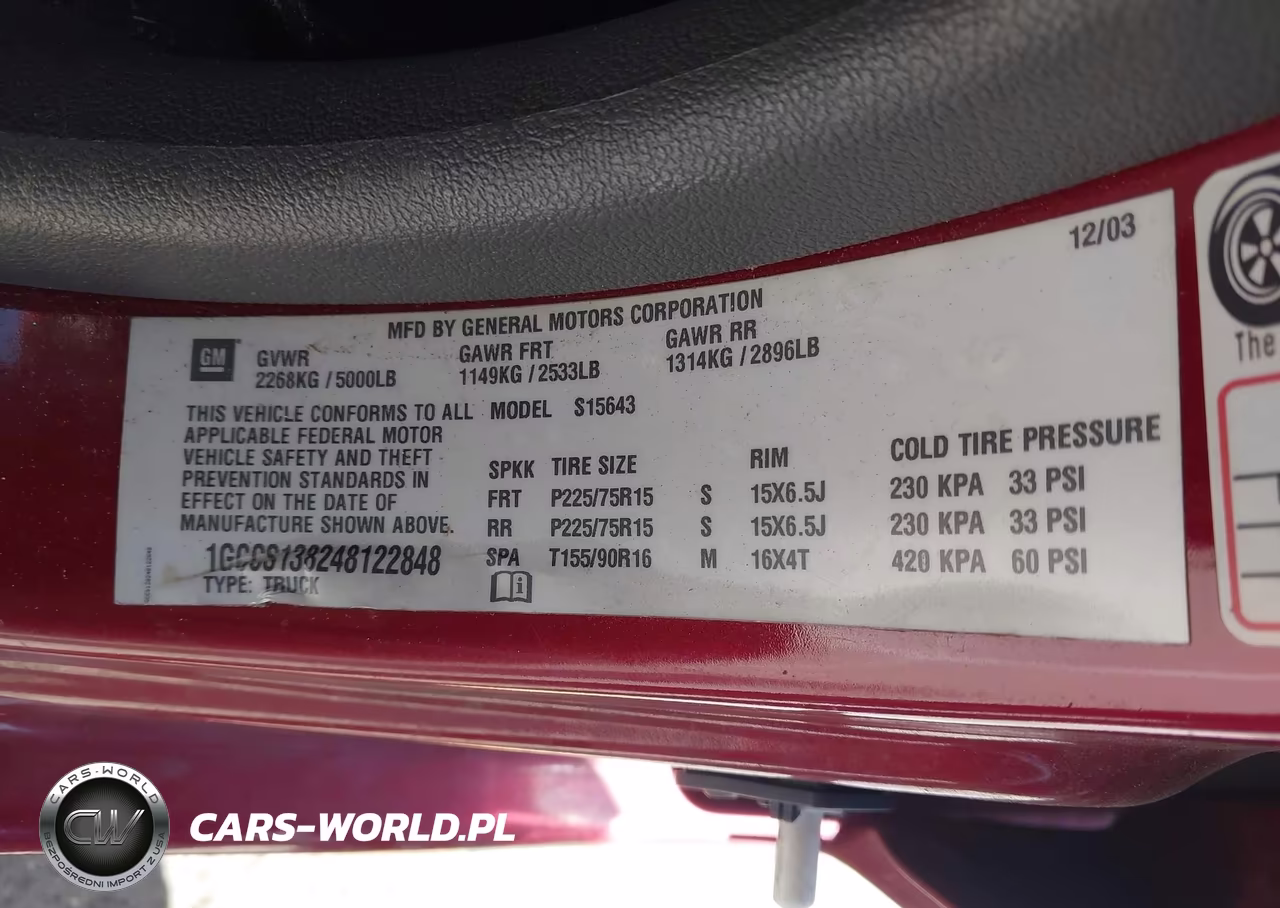 2004 Chevrolet Colorado Ls VIN:1GCCS138248122848 - 9