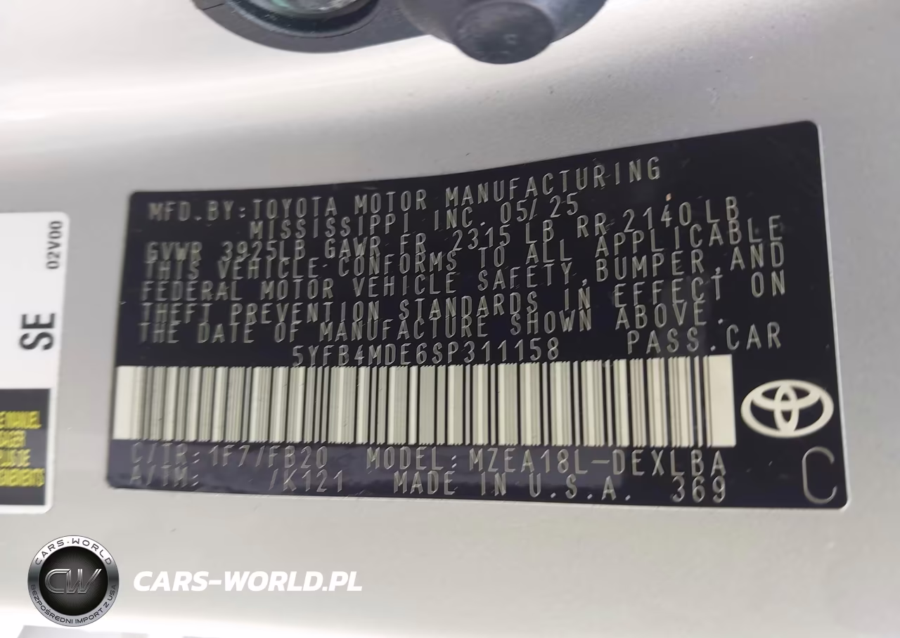 2025 Toyota Corolla Le VIN:5YFB4MDE6SP311158 - 9