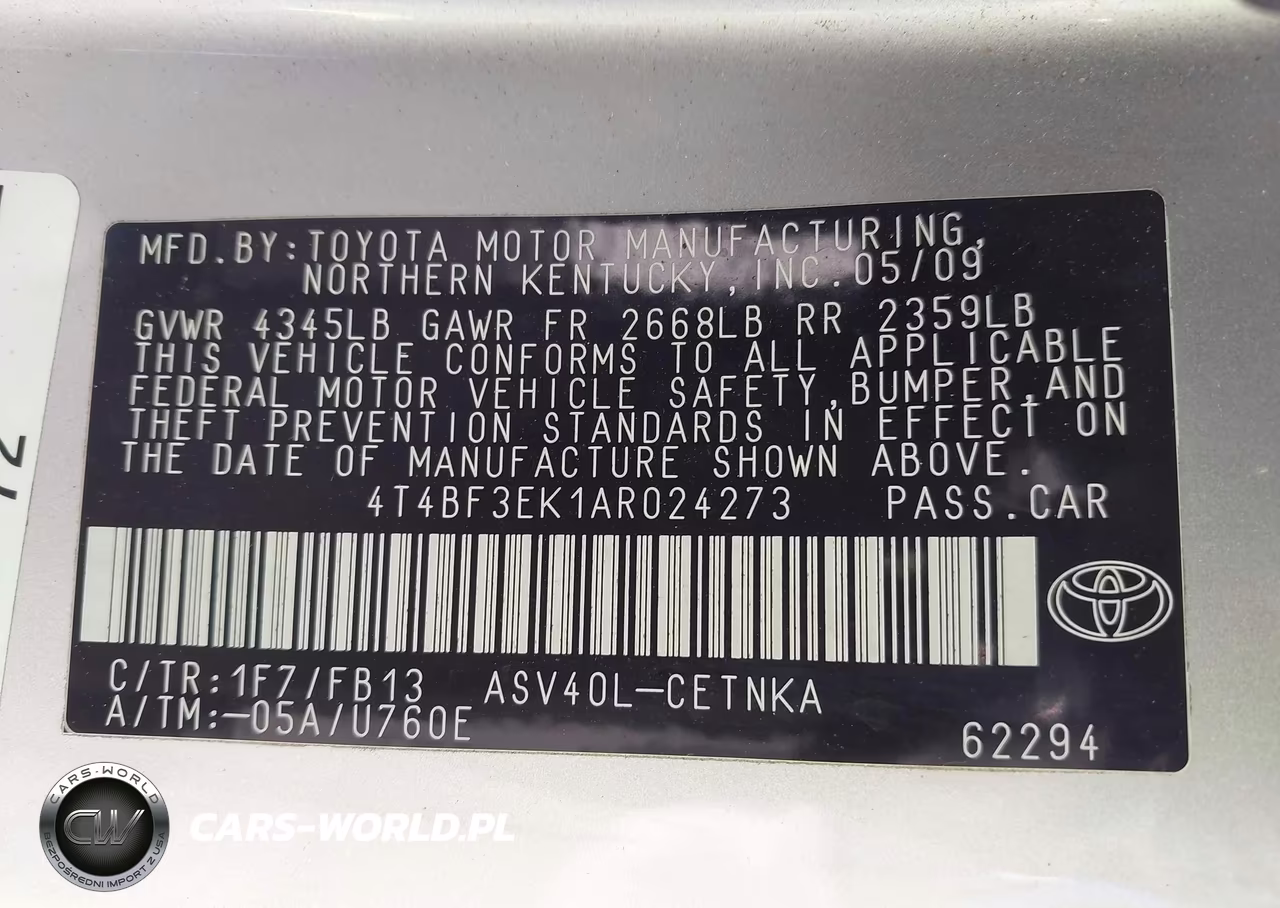 2010 Toyota Camry Le VIN:4T4BF3EK1AR024273 - 9