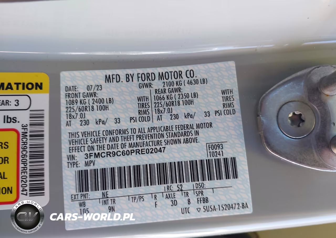 2023 Ford Bronco Sport Outer Banks VIN:3FMCR9C60PRE02047 - 9